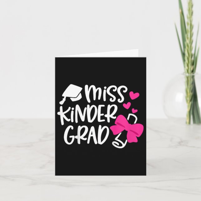 Kids Kindergarten Abschluss Miss Kinder Grad Letzt Karte (Vorderseite)