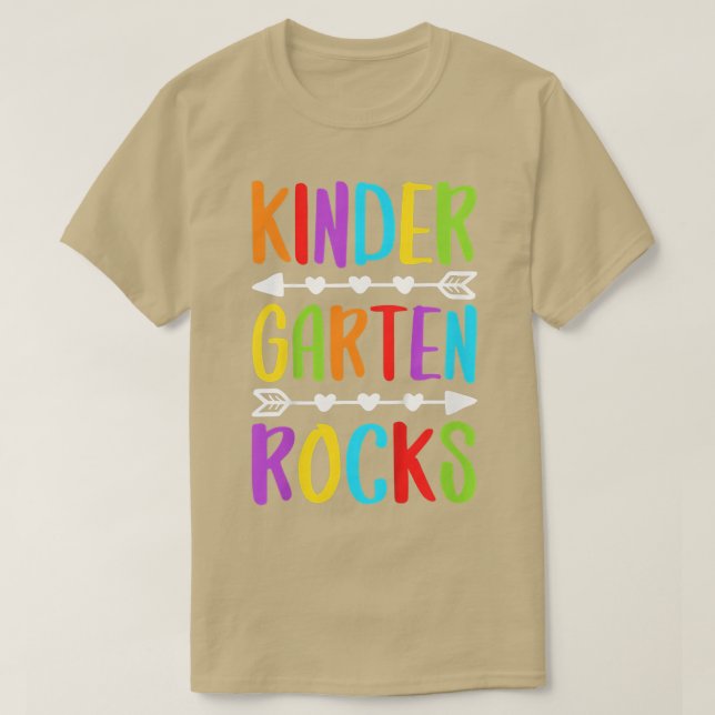 Kids Kindergarten Rocks Back To School Teacher Gif T-Shirt (Design vorne)
