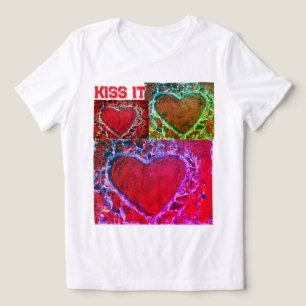 Kids "Kiss it" Multiple Hearts T - Shirt
