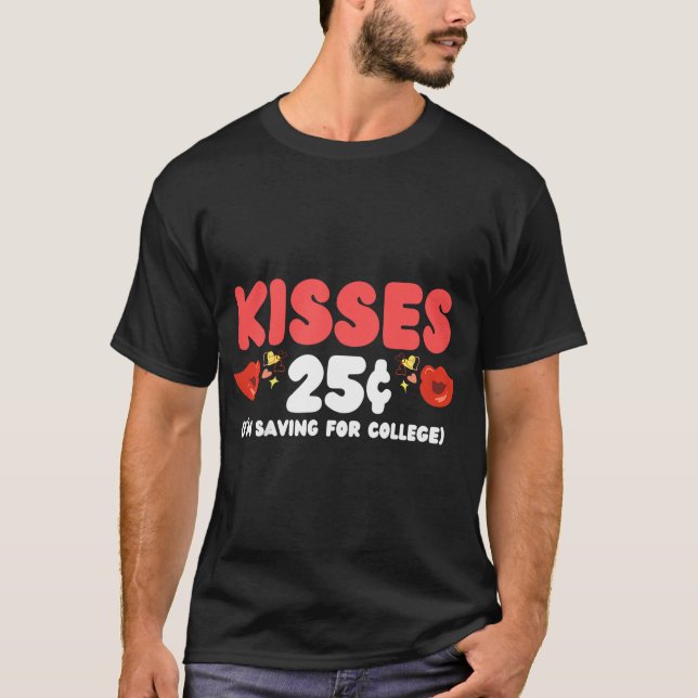 Kids Kisses 25 Cents Kleinkind Funny Valentine Day T-Shirt (Vorderseite)