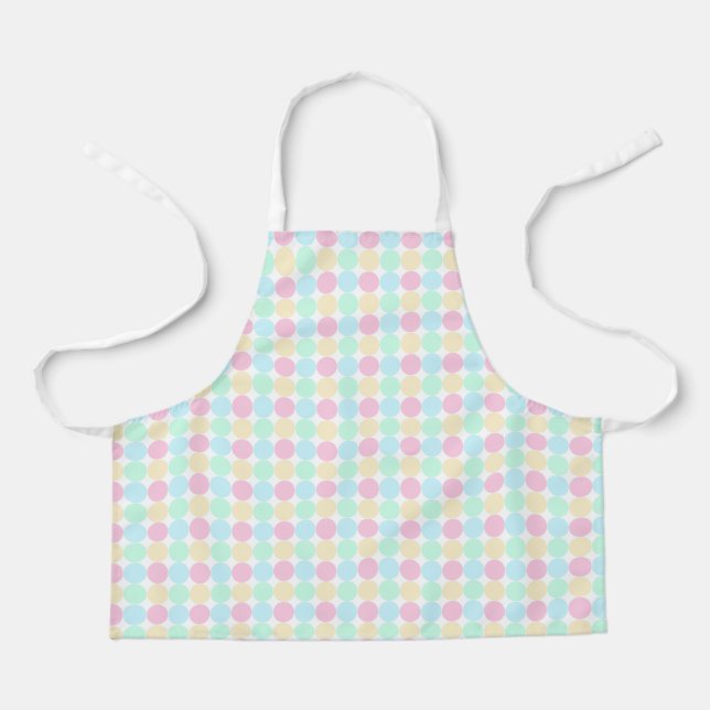 Kids' Kitchen Apron: Colorful Pastel Polka Dots Schürze (Vorderseite)