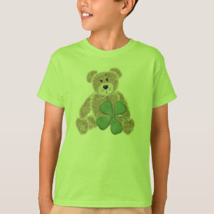 Kids Kleeblatt bear St Patricks Day tee