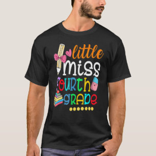 Kids kleine Miss Dritte Klasse zurück zur Schule 4 T-Shirt