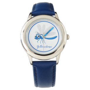 Kids Leather Watch-Yellowstone Dragonfly Armbanduhr