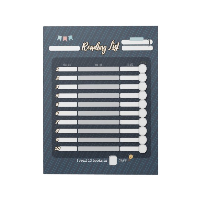 KIDS LESEN LIST Notepad Notizblock (Rotiert)