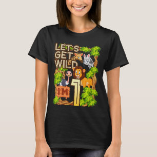 Kids Let's Be Wild Ich bin 1 Safari Animal Zoo Tie T-Shirt