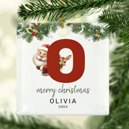 Kids Letter O Monogram Christmas Tree Ornament Aus Metall