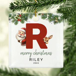 Kids Letter R Monogramm Weihnachtsbaum Ornament Aus Metall