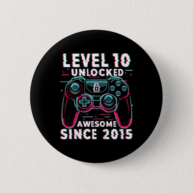 Kids Level 10 freigeschaltet Videospiel 10. Geburt Button (Vorderseite)
