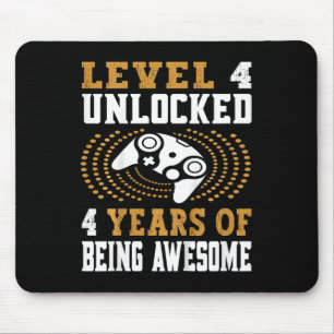 Kids Level 4 freigeschaltet Videospiel 4. Geburtst Mousepad