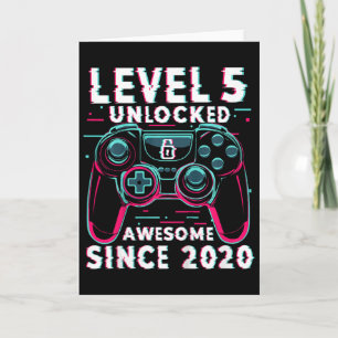 Kids Level 5 freigeschaltet Videospiel 5. Geburtst Karte