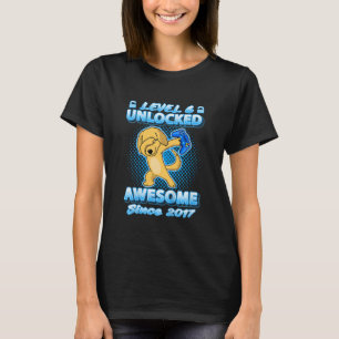 Kids Level 6 Unlock Gamers 2017 Golden Retriever T-Shirt