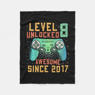 Kids Level 8 freigeschaltet 8. Geburtstag 8-jährig Fleecedecke