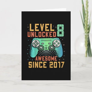 Kids Level 8 freigeschaltet 8. Geburtstag 8-jährig Karte