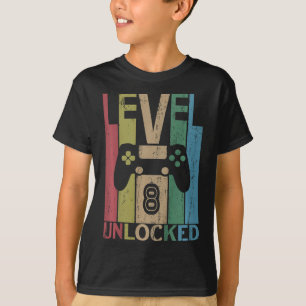 Kids Level 8 freigeschaltet T-Shirt Videospieler 8