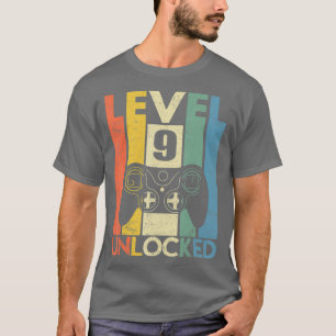 Kids Level 9 Unlocked Shirt Funny Video Gamma