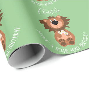Kids Lion Roar Einige Personalisiert Geschenkpapier