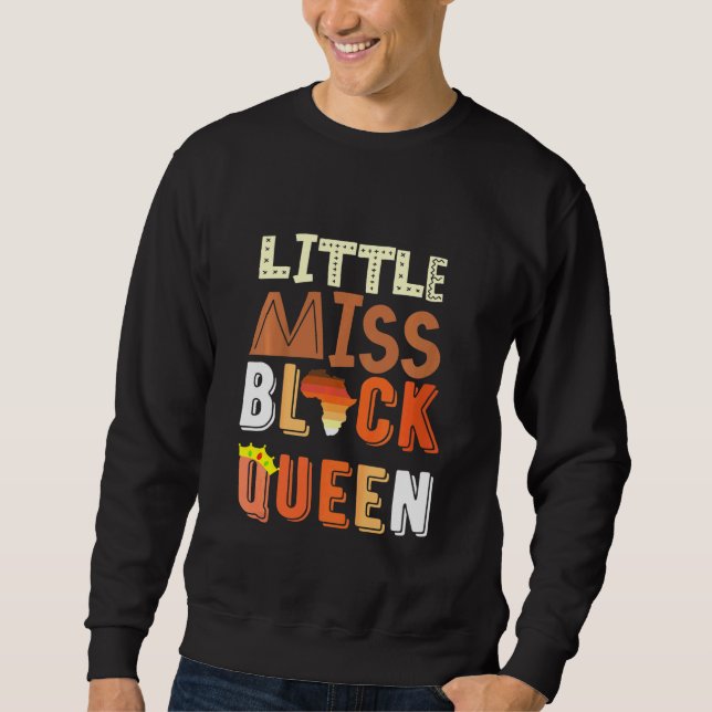Kids Little Miss Black Queen Melanin Brown Skin Gi Sweatshirt (Vorderseite)