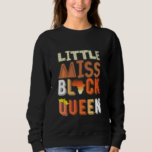 Kids Little Miss Black Queen Melanin Brown Skin Gi Sweatshirt