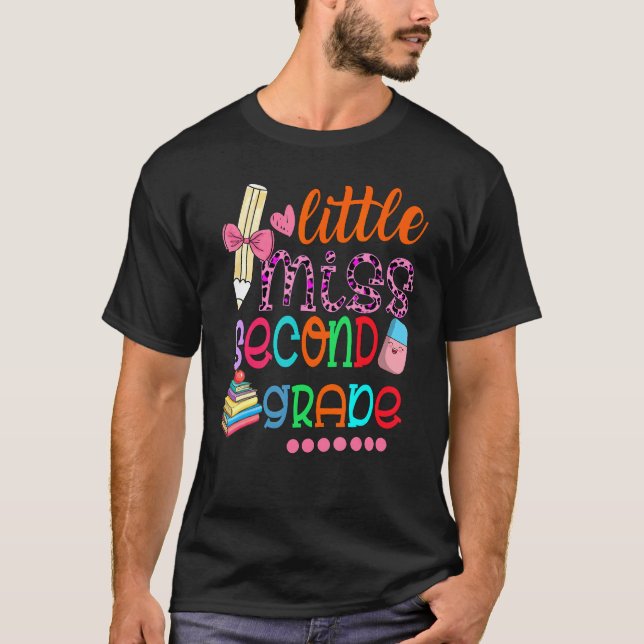 Kids Little Miss First 2nd Grade Back To School Gi T-Shirt (Vorderseite)