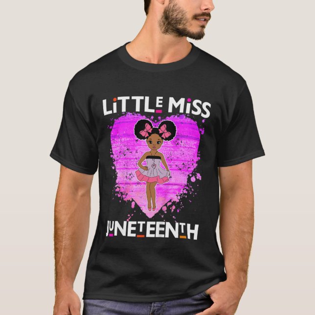 Kids Little Miss Juneteenth Black Girl Magic Brown T-Shirt (Vorderseite)