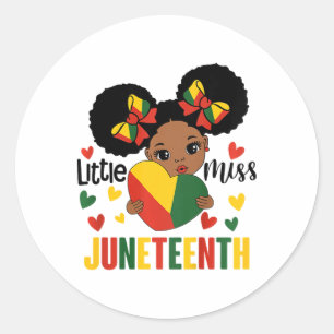 Kids Little Miss Juneteenth Black Girls Magictoddl Runder Aufkleber