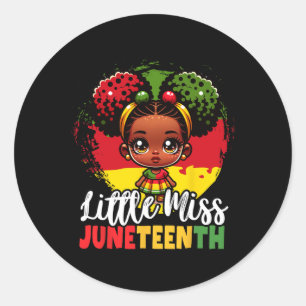 Kids Little Miss Juneteenth Shirt Black History Gi Runder Aufkleber