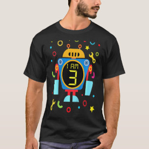 Kids Little Robot Geburtstag 3. Geburtstag Technik T-Shirt