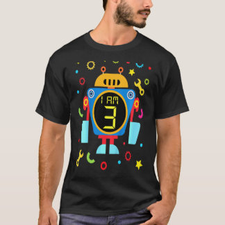 Kids Little Robot Geburtstag 3. Geburtstag Technik T-Shirt