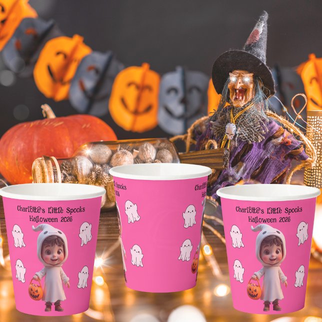 Kids Little Spooks Halloween-Party Paper Cups Pappbecher (Little Spooks Halloween Party Paper Cups)