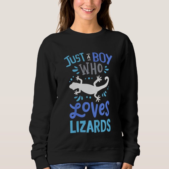 Kids Lizard nur ein Junge, der Lizards Liebe Sweatshirt (Vorderseite)