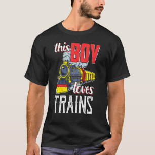 Kids Locomotive Dampfzug Motor Bahn Dieser Junge L T-Shirt