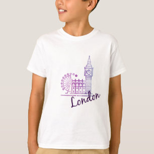 Kids London T - Shirt Big Ben & London Eye Souveni