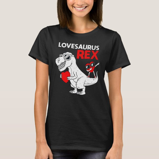 Kids Lovesaurus Rex Dab Heart Dino Kleinkind Boys  T-Shirt (Vorderseite)