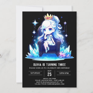 Kids Majestic Princess Birthday Einladung
