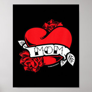 Kids Mama Herz Tattoo Poster