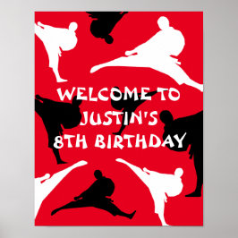 Kid's martial arts Birthday party Willkommensplaka Poster
