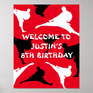 Kid's martial arts Birthday party Willkommensplaka Poster