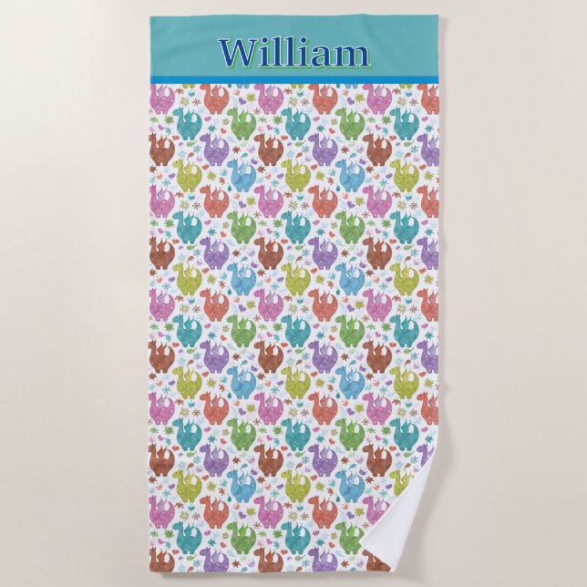 Kids maßgeschneidertes Dragon Beach Handtuch (Vorderseite)