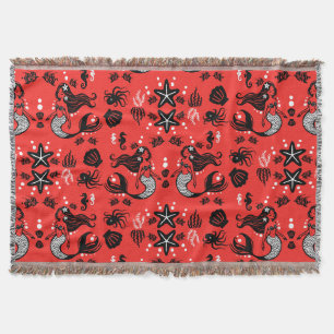 Kids Meerjungfrau Rot Pink Decke