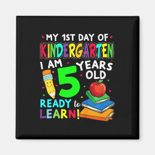 Kids Mein erster Tag im Kindergarten und ich bin 5 Magnet
