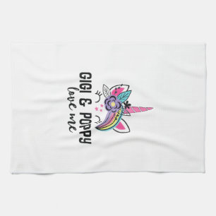 Kids Mein Gigi und Poppy lieben mich Einhorn T-Shi Geschirrtuch