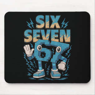 Kids Meme 67 Sechs Sieben 6 7 Italienischer Brainr Mousepad