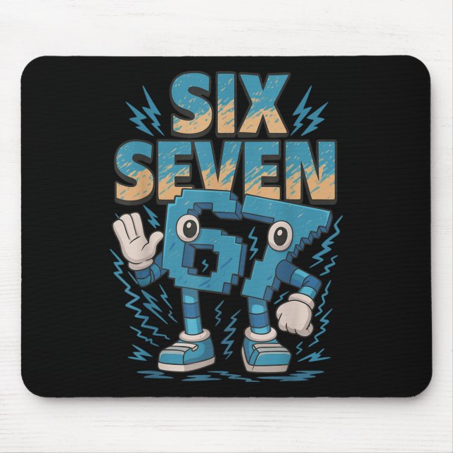Kids Meme 67 Sechs Sieben 6 7 Italienischer Brainr Mousepad (Vorne)