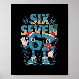Kids Meme 67 Sechs Sieben 6 7 Italienischer Brainr Poster