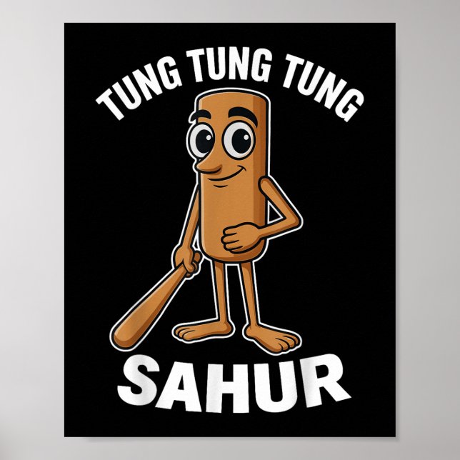 Kids Meme Italian Brainrot Tung Tung Tung Sahur T- Poster (Vorne)