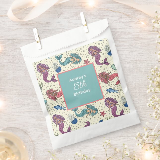 Kids Mermaid Birthday Geschenktütchen (Ausgeschnitten)