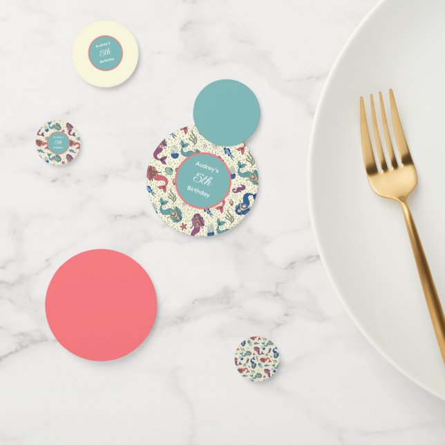 Kids Mermaid Birthday Konfetti (Gruppe)