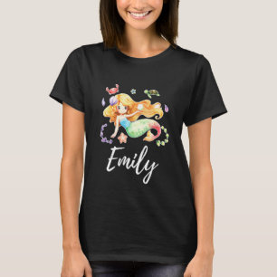 Kids Mermaid Girl Name Emily T-Shirt