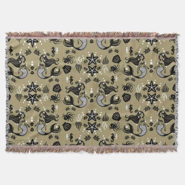 Kids Mermaid Gold Beach Decke (Vorderseite)